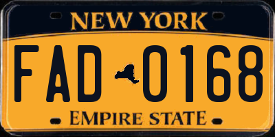 NY license plate FAD0168