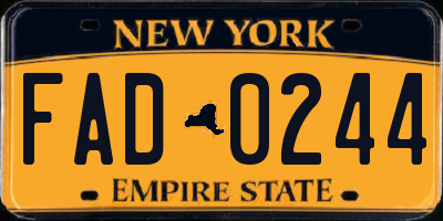 NY license plate FAD0244