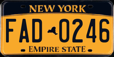 NY license plate FAD0246