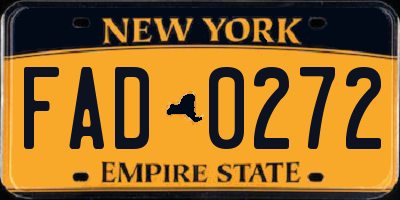NY license plate FAD0272