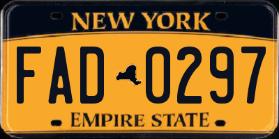 NY license plate FAD0297
