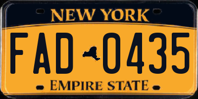 NY license plate FAD0435