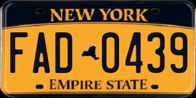 NY license plate FAD0439