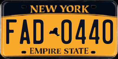 NY license plate FAD0440