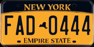 NY license plate FAD0444