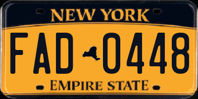 NY license plate FAD0448