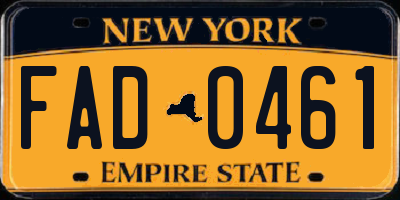 NY license plate FAD0461