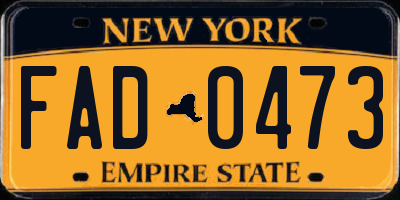 NY license plate FAD0473