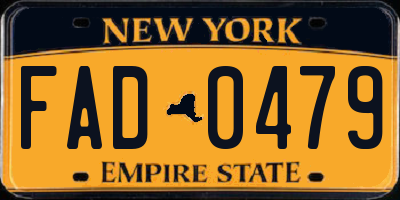 NY license plate FAD0479