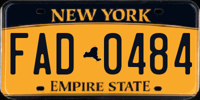 NY license plate FAD0484