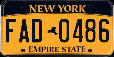 NY license plate FAD0486