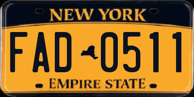 NY license plate FAD0511