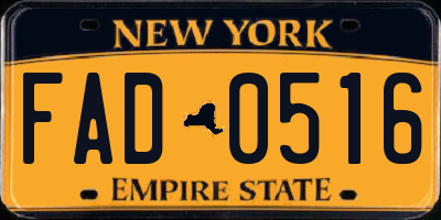 NY license plate FAD0516