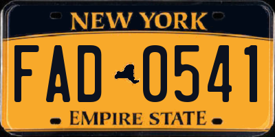 NY license plate FAD0541