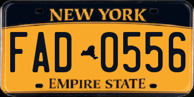 NY license plate FAD0556