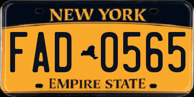 NY license plate FAD0565