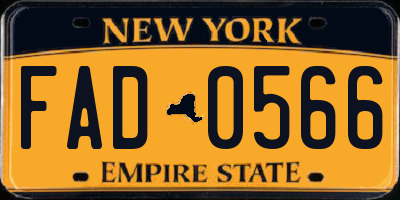 NY license plate FAD0566