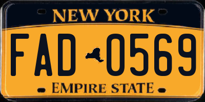 NY license plate FAD0569