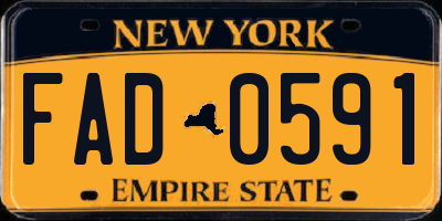 NY license plate FAD0591