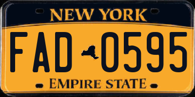 NY license plate FAD0595