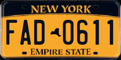 NY license plate FAD0611