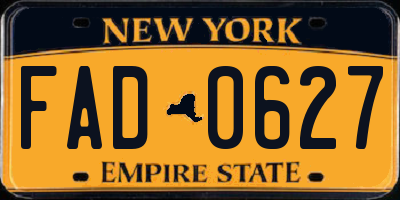 NY license plate FAD0627