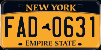 NY license plate FAD0631