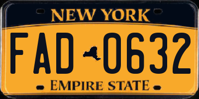 NY license plate FAD0632