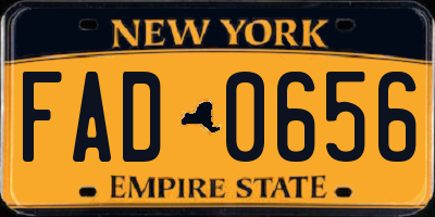 NY license plate FAD0656