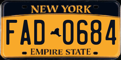 NY license plate FAD0684