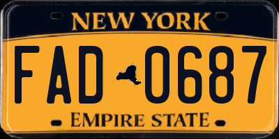 NY license plate FAD0687