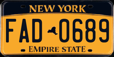 NY license plate FAD0689