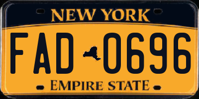 NY license plate FAD0696