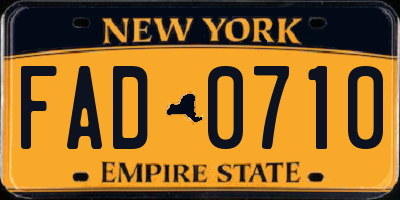 NY license plate FAD0710