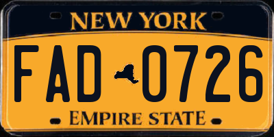 NY license plate FAD0726