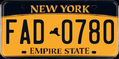 NY license plate FAD0780