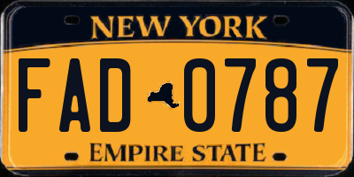 NY license plate FAD0787
