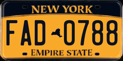 NY license plate FAD0788