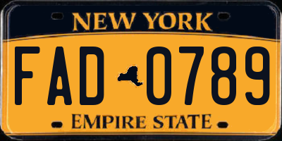 NY license plate FAD0789