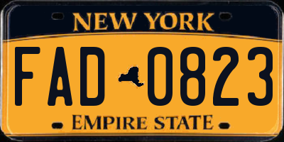 NY license plate FAD0823