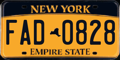 NY license plate FAD0828