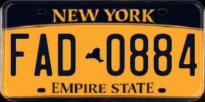 NY license plate FAD0884