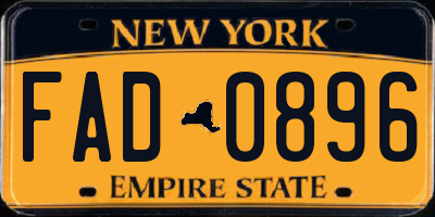 NY license plate FAD0896