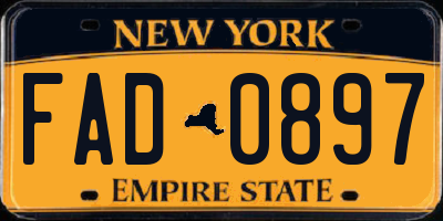 NY license plate FAD0897