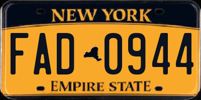 NY license plate FAD0944