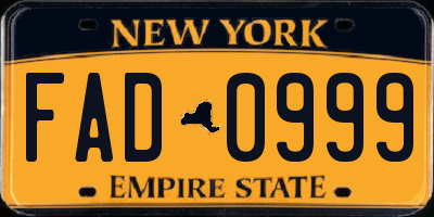 NY license plate FAD0999