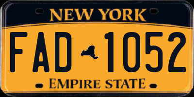 NY license plate FAD1052