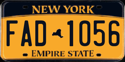 NY license plate FAD1056