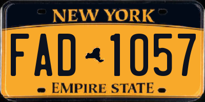 NY license plate FAD1057