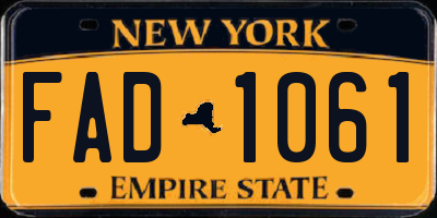 NY license plate FAD1061